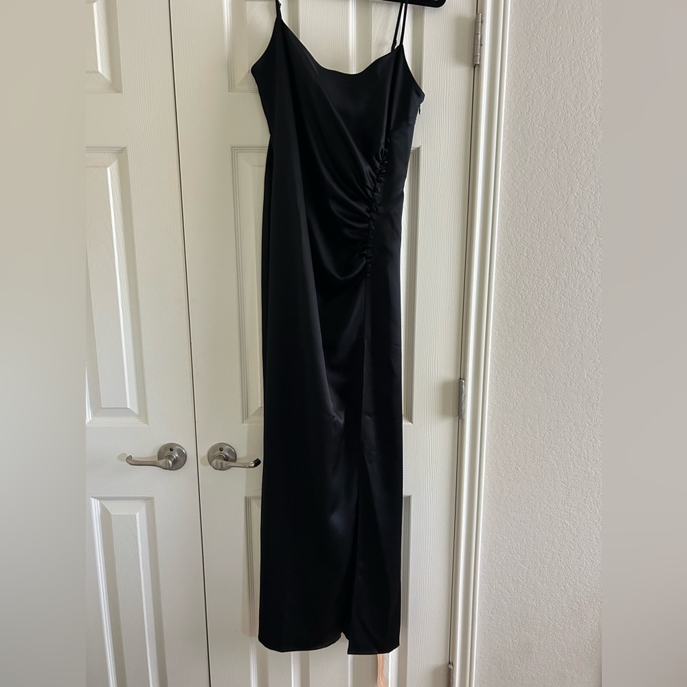 Reformation Paisley Satin Dress black size 8 - Picture 3 of 7